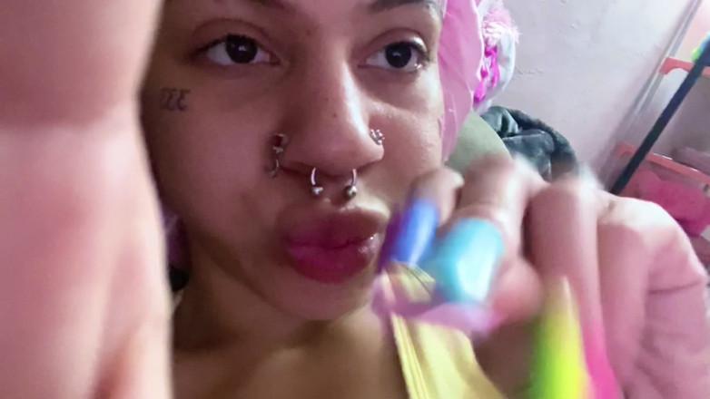 Nali Marie: Sudut pandang panjang kuku panjang akrilik super asmr menoreh pada...