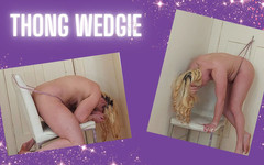 Michellexm: Fio dental pendurado no wedgie fora de uma porta