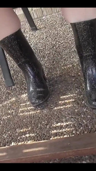 With Rubber Boots Outdoors