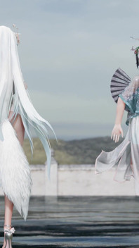 Yan He Luo Tianyi Menghantar Mingyue ke Striptis Hanfu yang elegan