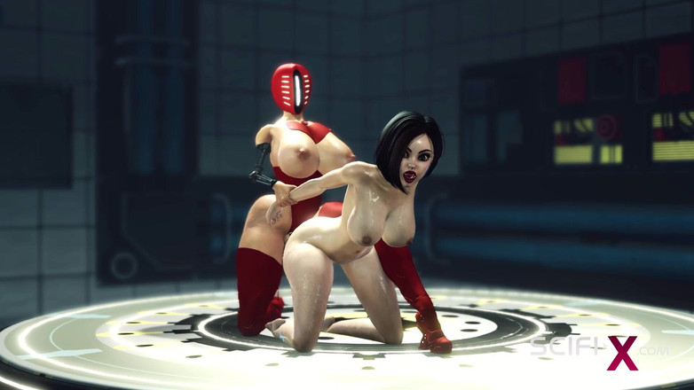 SciFi-X transgender: Dia suka menjadi si jalang rahsia. Sci-fi wanita Android mengongkek...