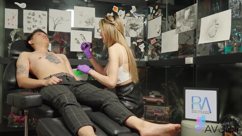 AV Jiali: Busty Tattoo Artist, Li Zhiyan, Fucked by a Client