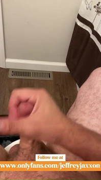 Snuck Into the Bathroom to Have a Quick Yank on My Big Cock and Release This Cum