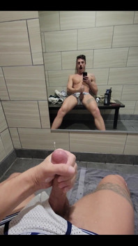 Quick Gym Cumshot! Wish This Was Getting Collected in a Hot Muscle