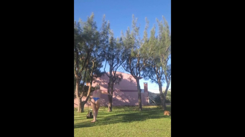 Priscila: Stepmother in a Bikini in the Garden of the House...