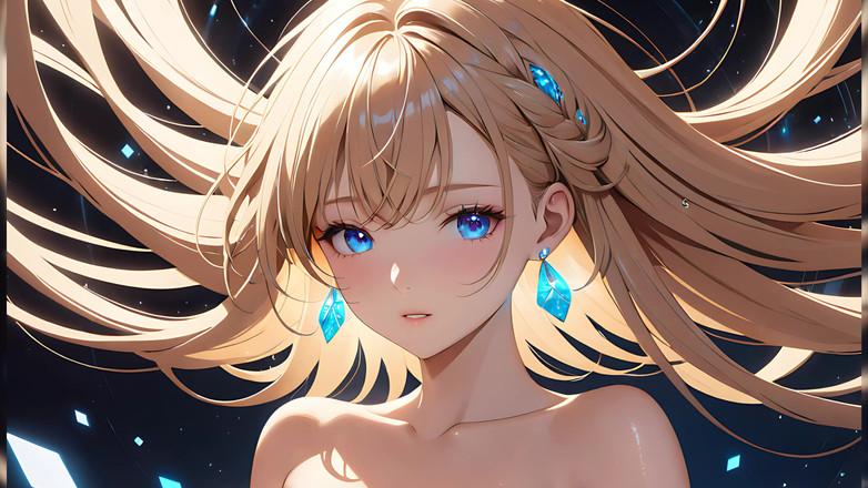 LustRender: Serenity fără greutate - fată Ai clipind încet în timp ce părul ei...