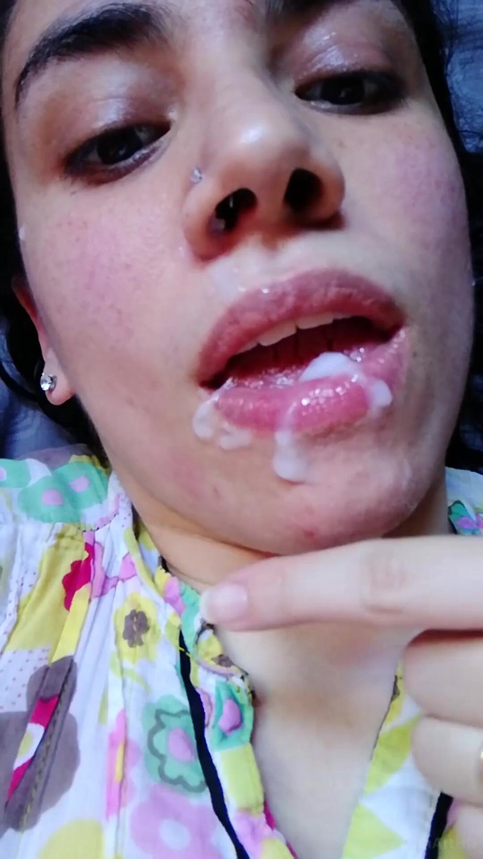 TheArtOfCum: Messy Cum Mouthful