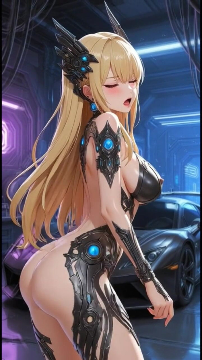 Hot girl dancing: 162. Schattige blonde twerk in garage (ai-animatie)