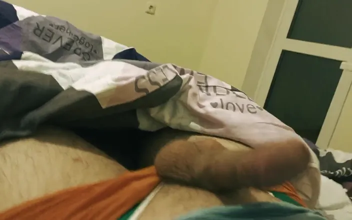 VladimirAnd: Boy Jerking off and Cumming in T-shirt in Bed Before...