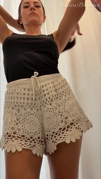 Trying on Tight Shorts and Top in a Fitting Room