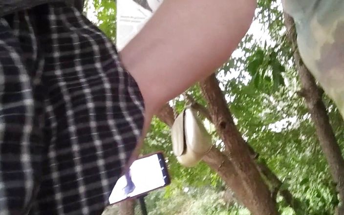 Zona901: Jerking off my cock under the trees after work 3