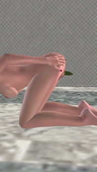 Fată blondă drăguță își fute pizda cu degetele și se masturbează cu castravete 3D Desene animate hentai