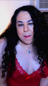 Tgirl Zoeydoll in Red Gets Horny and Cums
