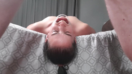 Thumbnail of Girl Drink Piss Upside Down with Lip Retractor