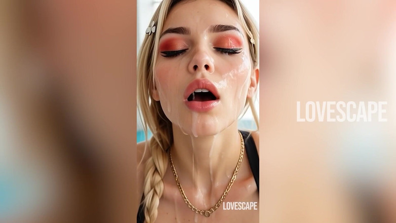 Lovescape: La calda bionda in piscina viene montata da una squadra...