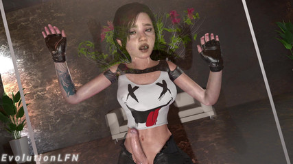 Evolution LFN: Ellie biniyor lara crofts göbek bulger futa yarak / bonus Ellie'nin...