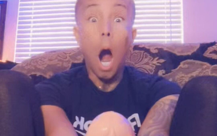 JJ_JosieVogue: Femboy rides huge 12" dildo &amp; self-fucks wet bussy