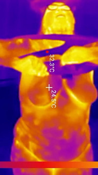 Prueba de sujetador deportivo, pruebas de rebote de tetas, twerk desnuda provoca térmica en primer plano
