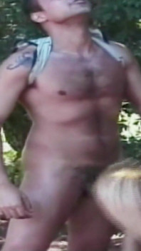 Blonde Big Tit Tranny Fucked Anally Outdoors by a Thick Cock