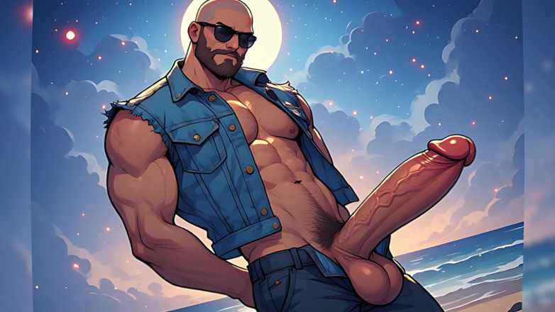 Erotic Man: Cocks Out at Beach (ai)