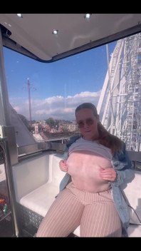 At the Carnival Flashing My Tits