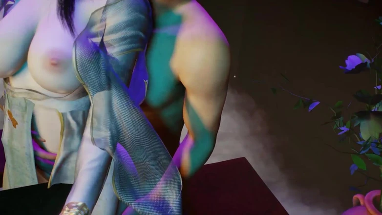Why fuck so hard: 3d стриптизерка з величезними цицьками дражнить великий член, щоб трахнути її мокру пизду