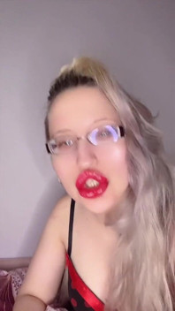 Grote rode lippen op je pik