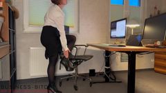 Business Bitch: Boss Ties His Secretary up, Rips Her Nylon Pantyhose and...