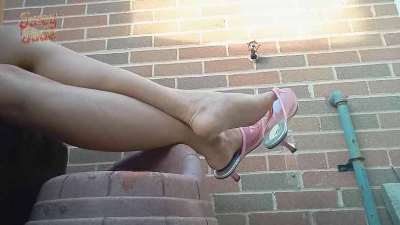 JasmineJade: Pink Mesh Low Heels Dangling - Shoe Dangle Volume 12