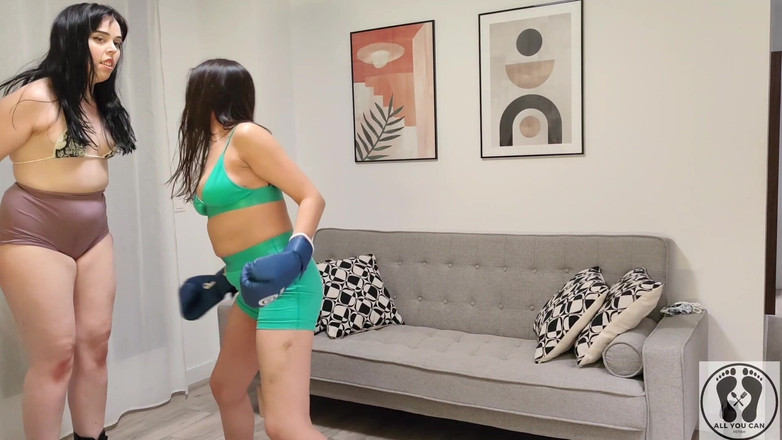 All You Can Fetish: Boxhandschuhe Training, ihren Bauch zu schlagen, sport