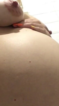Teasing My Big Pregnant Belly and Hairy Pussy