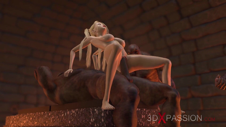 3dxpassion: Sweet teenage girl gets fucked hard by orcs in the...