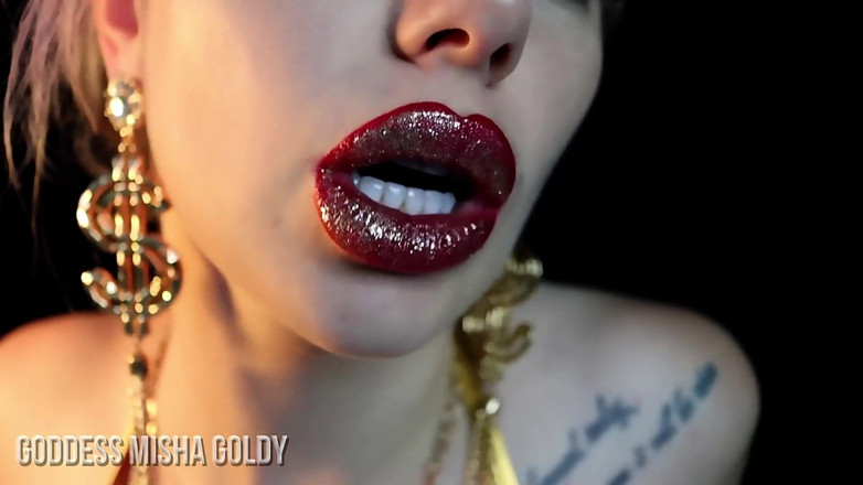 Goddess Misha Goldy: Entraînement à la dépendance des lèvres ! Devenir totalement lavé le cerveau !...