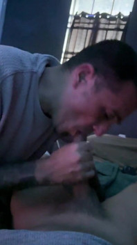 Huge Uncut Latino Dick Throat Fucking His Man