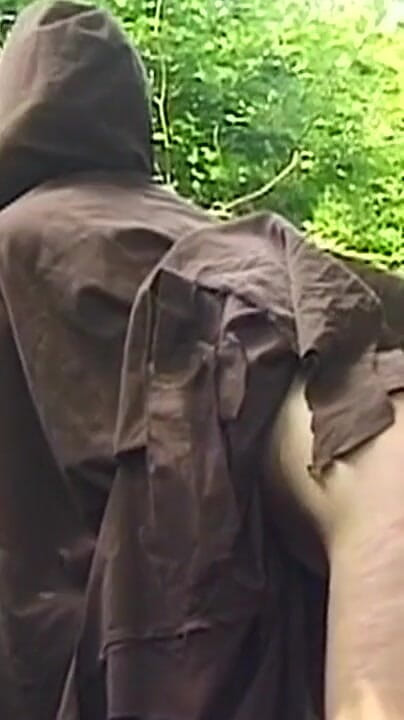Bangora clips: Mature MILF in Monk Robes Sucks Cock Blindfolded Outdoors