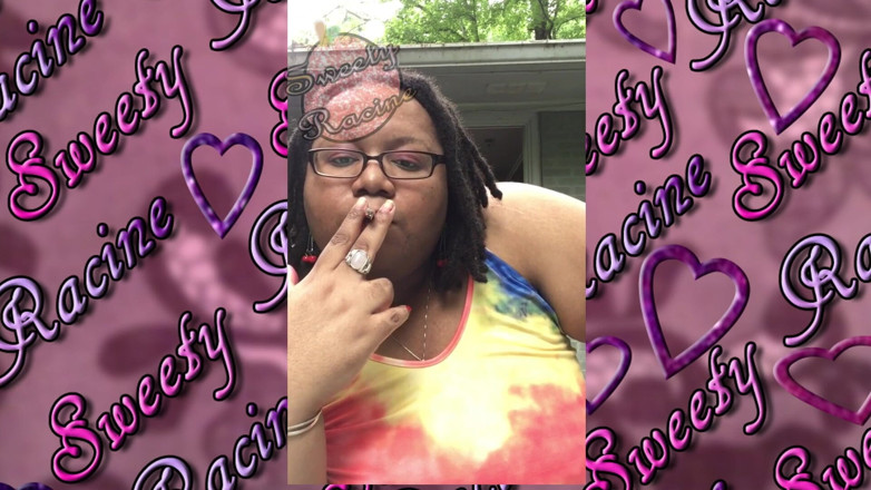 Sweety Racine: SSBBW smokes outside