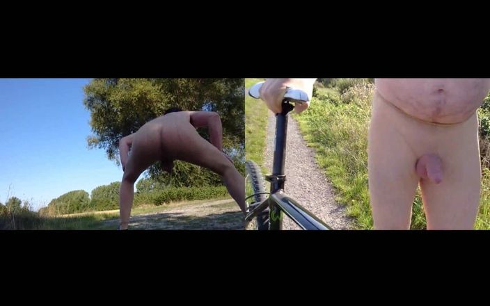 Carmen_Nylonjunge: Geile buitenspa met fiets en panty