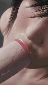 Yuffie Final Fantasy 7 zcela nahá služba kouření - mokrá a špinavá 4K 3D animace