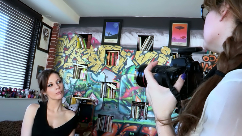 Lesbian Love Movies: Red Pillows and a Tattooed Roommate - Redhead Licks Her Until...