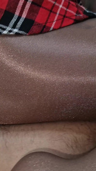 POV Katy Kat Beruntung Dengan Lipstik Hitam Dan Pantyhose