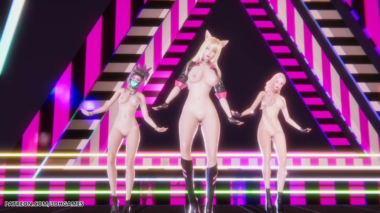 3D-Hentai Games: [mmd] Blackpink - Whistle Ahri Akali Seraphine Tarian Striptis Seksi Liga...