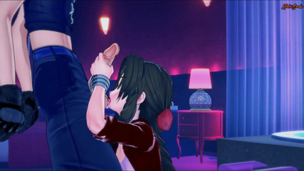 Hentai Smash: Aerith monta la polla de Cloud en el baño antes...