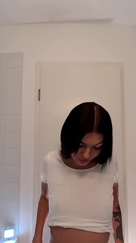 Sexy and Hot Slim College Girl Takes Her Panties off to Flash Tight Shaved Pussy Under Her Skirt