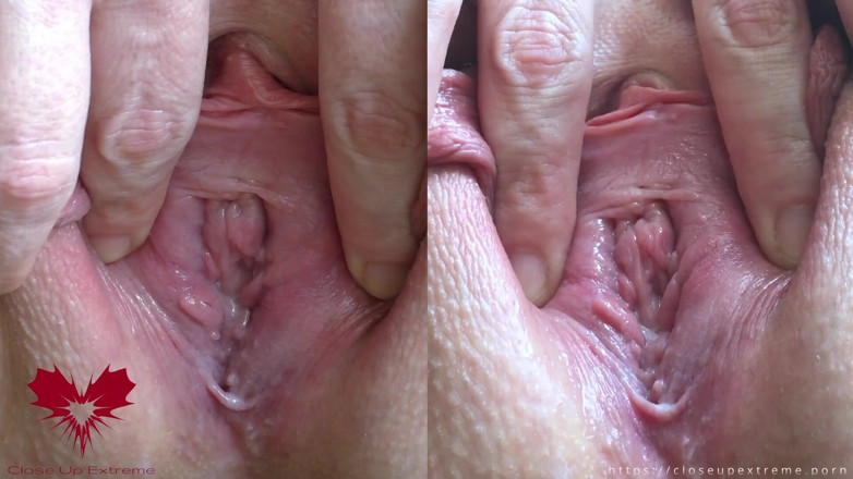 Close Up Extreme: Prezentace kundičky a masturbace s uspokojivým. Zblízka Z 2 perspektiv.