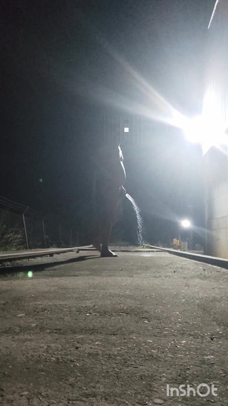 Morbosete000: Naked and Pissing on the Train Tracks