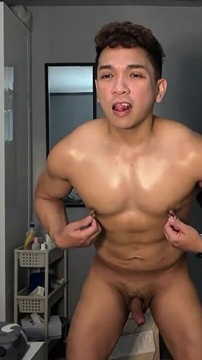 Asian Twink Jerks off Hard on Cam (Rent a gay productions)