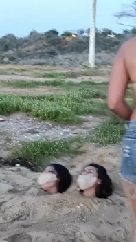 Pochowany przez suki na plaży!