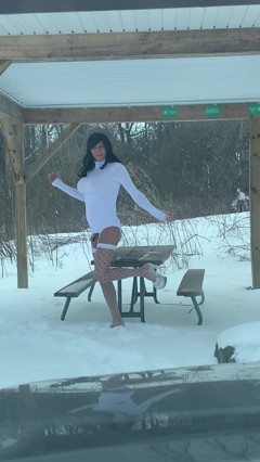 Crossdresser Posing Outdoor