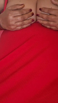 Schmutziges Rotes Kleid Auf Anfrage, Haarige Fotze