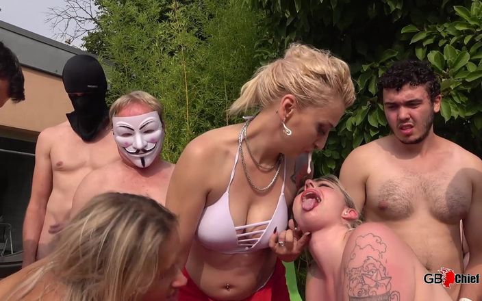 GangBang-Dream: Armina, Harley &amp; Nina Real German Outdoor Creampie Gangbang
